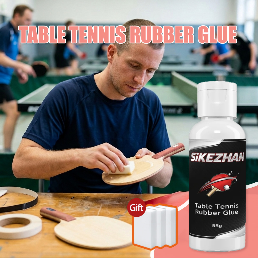 Table Tennis Kit - 55G 卓球ラバー接着剤ピンポンパドル接着剤 ラケット組み立て用スポンジ3個付き メンテナンスキットセット SIKEZHAN 接着剤