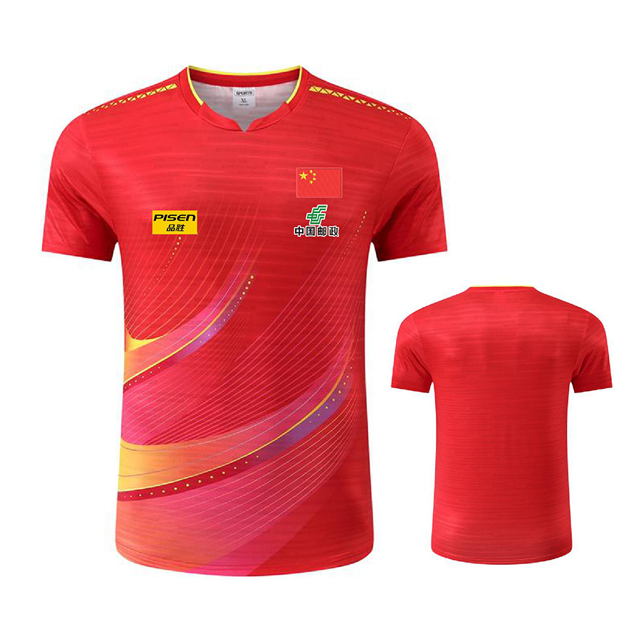 Table Tennis Shirt - パーソナライズテキストロゴ Aisan カップ中国チーム卓球シャツジャージショーツ男性女性子供テニスピンポン tシャツ