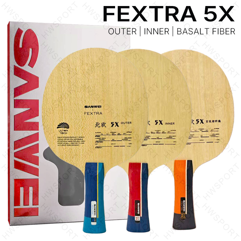 Stiga Carbon Blade - SANWEI FEXTRA 5X 卓球ブレード インナーアウター バスライトファイバー