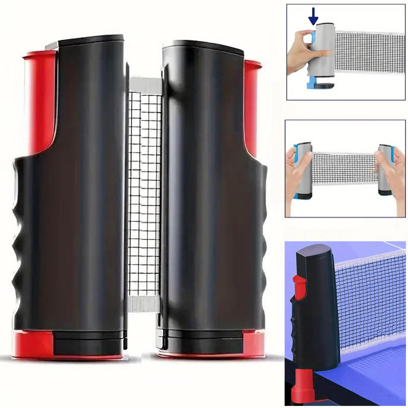 Table Tennis Kit - 2026 ホット卓球ネットどこでも設置可能な格納式ラックスポーツ交換用ピンポンポストネットエクササイズアクセサリー機器