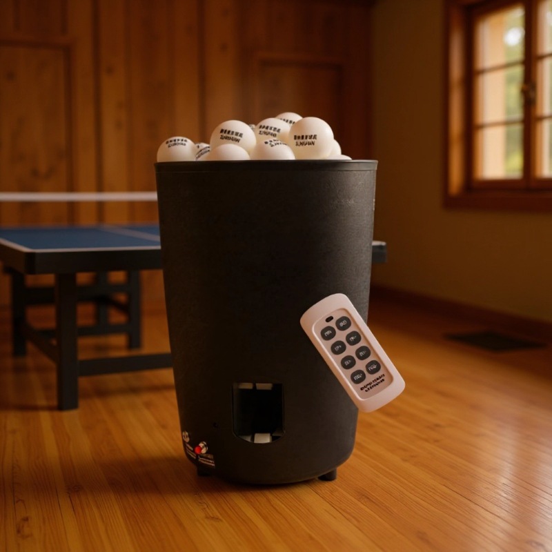 Table Tennis Launcher - ポータブル卓球ボールマシン 自動充電式ピンポンロボットランチャー リモコン付き スマートコンパクト 簡単操作 頑丈