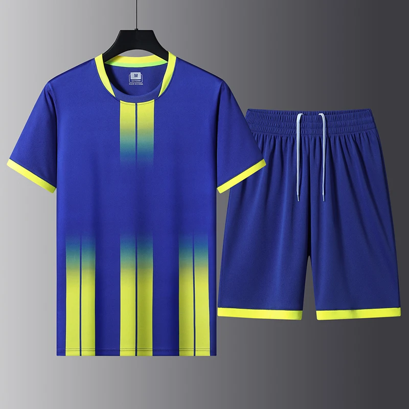 Table Tennis Shirt - 夏用高品質Tシャツ 快適で通気性のある純綿 ルーズフィット アウトドアスポーツ 半袖トップスとショートパンツ 卓球セット