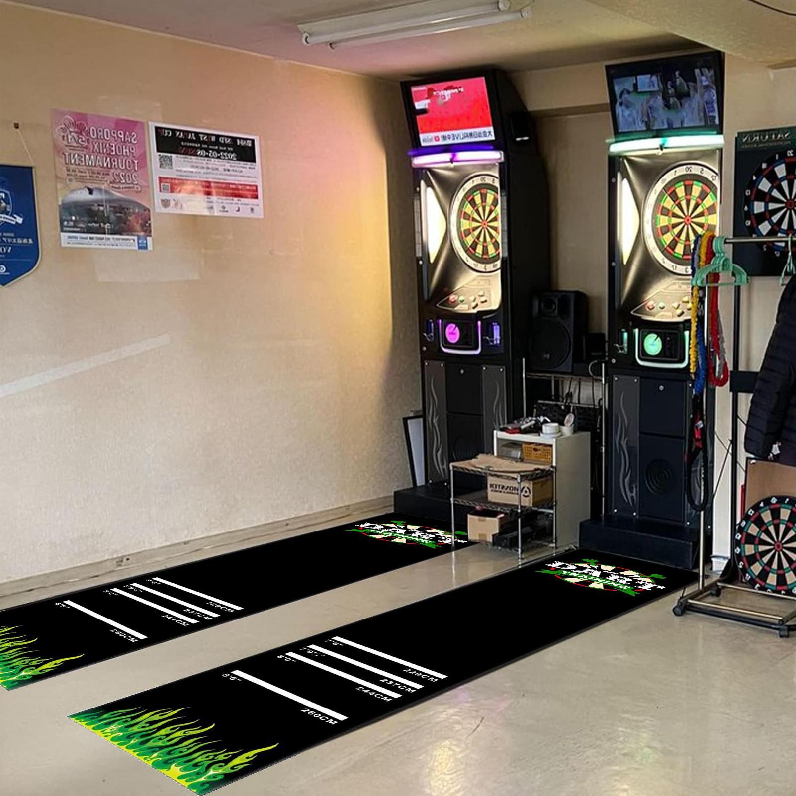 Throw Distance Board - 新しいダーツマット滑り止め保護パッド衝撃吸収4つの投擲距離付き300x34cmダーツカーペットランナー女性家族大人用