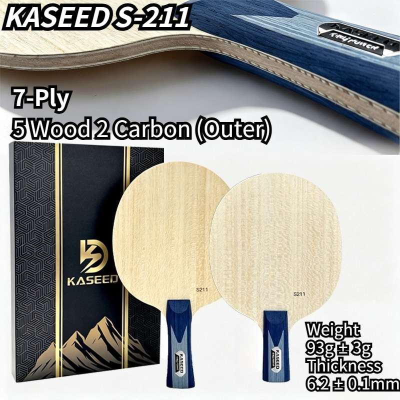 Stiga Carbon Blade - KASEED S211 キングパワー 7層アウターカーボン卓球ブレード 5枚ウッド2枚カーボン オフェンシブ卓球ブレード