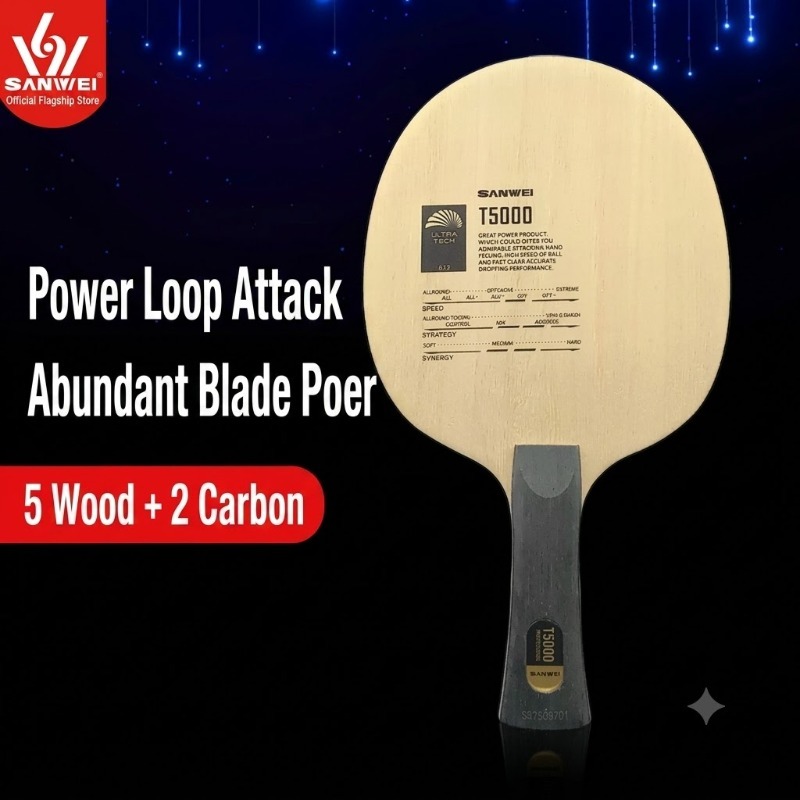 1個入り SANWEI T5000 卓球ラケット 5枚木質2 - Stiga Carbon Blade のレビューと価格