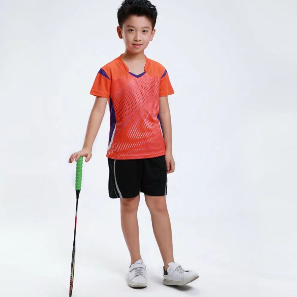 子供のための2ピースの速乾性Tシャツとショーツ,男の子と女の - Table Tennis Shirt のレビューと価格