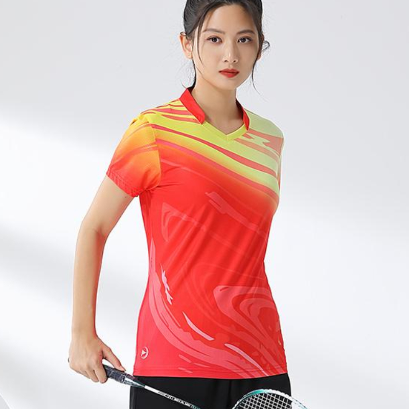 女性用バドミントンプリントTシャツ,ゴルフウェア,速乾性,女 - Table Tennis Shirt のレビューと価格
