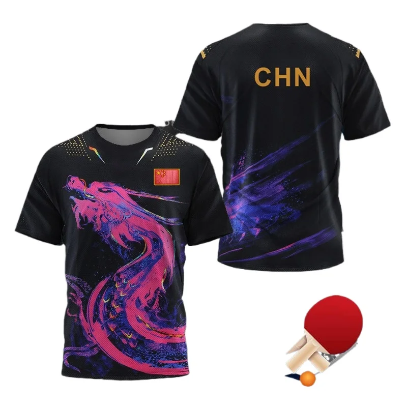中国ドラゴン卓球グラフィック Tシャツ男性用衣類ファッション - Xu Xin Table Tennis のレビューと価格