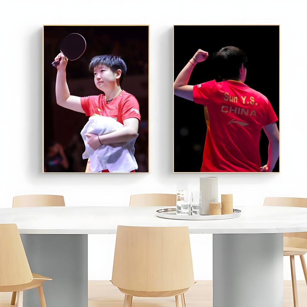 チャンピオン卓球選手S-スン・インシャ ポスター ウォールア - Table Tennis Champion のレビューと価格