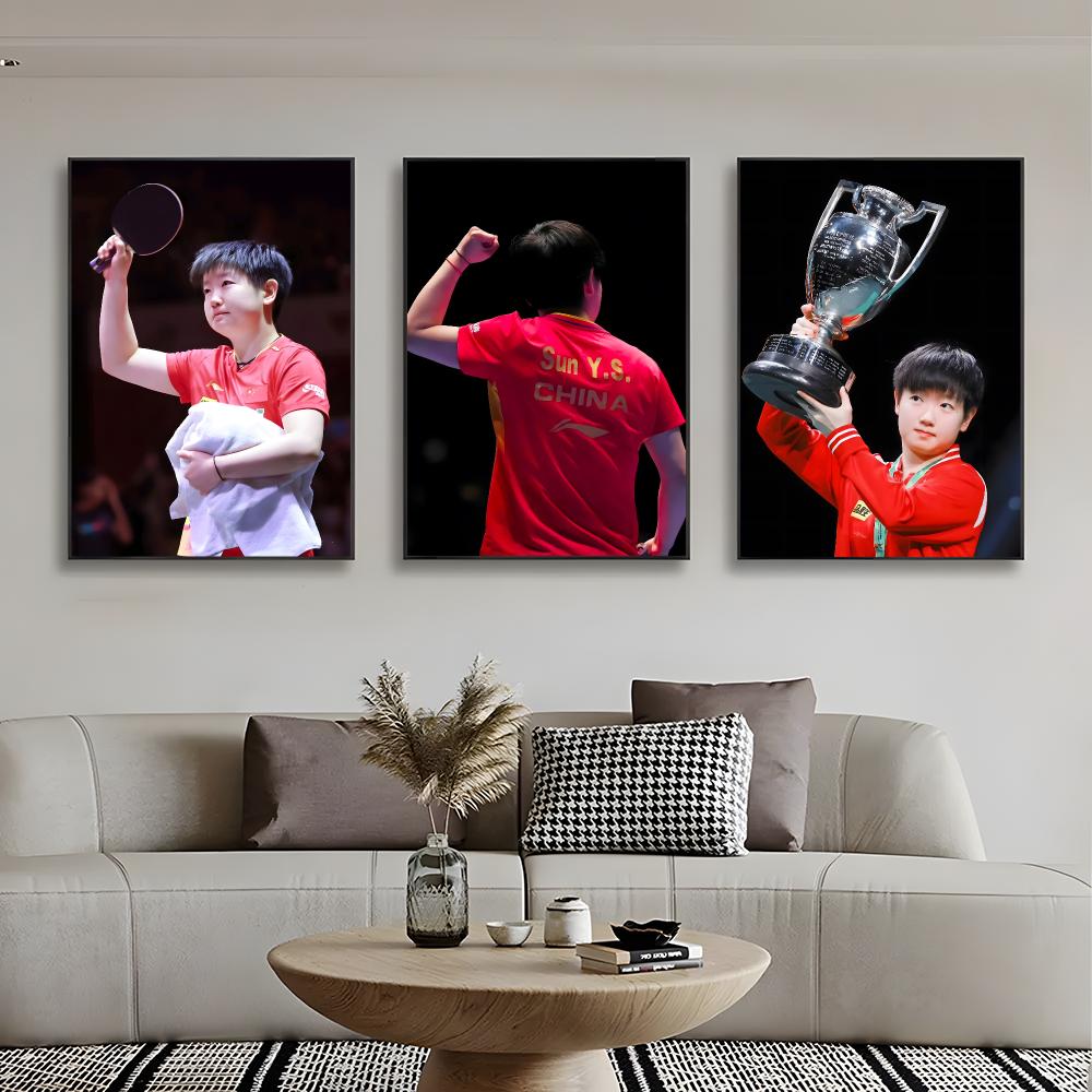 チャンピオン卓球選手S-スン・インシャ ポスター ウォールア - Table Tennis Champion のレビューと価格