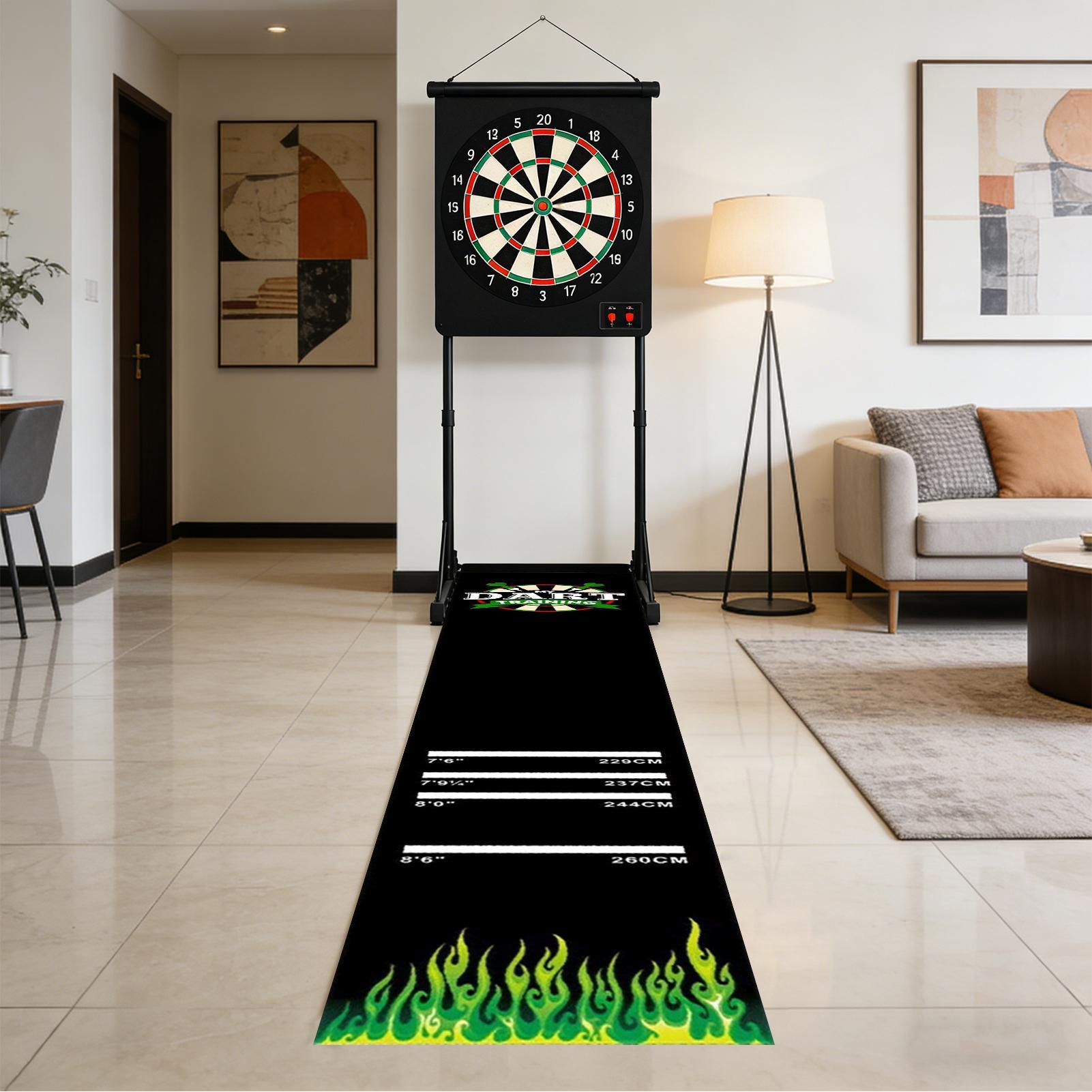 新しいダーツマット滑り止め保護パッド衝撃吸収4つの投擲距離付 - Throw Distance Board のレビューと価格